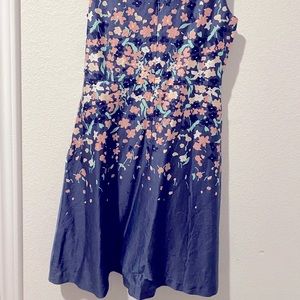 Navy floral loft sleeveless dress